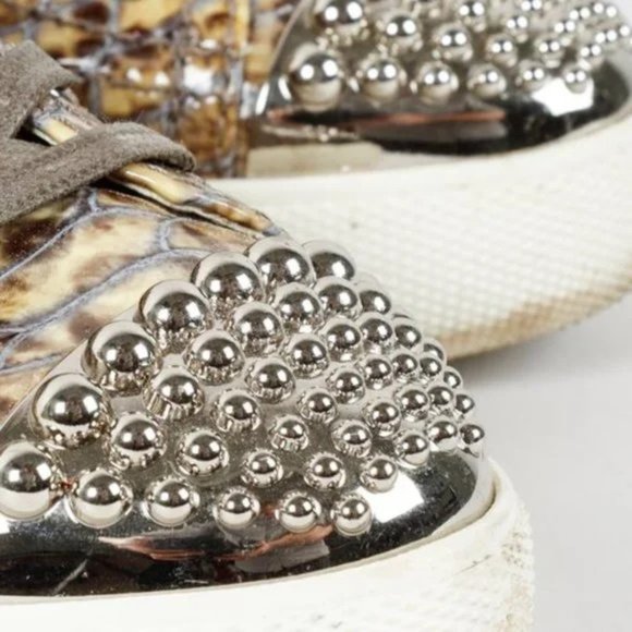 Miu Miu Snakeskin Print Low-Top Sneakers - Picture 7 of 12